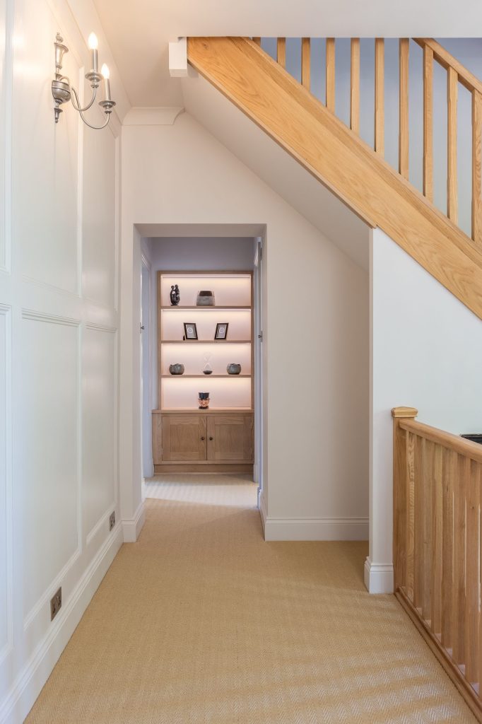 Landing with a lit display alcove at The Old Rectory