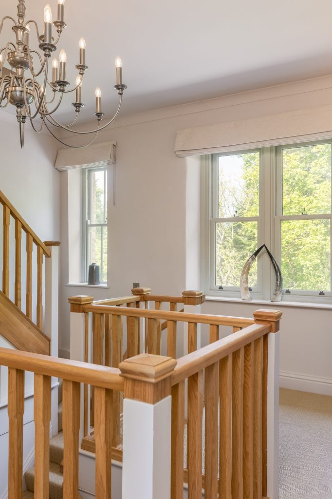 Hallway and staircase designed by Pip Interior Designs in York, North Yorkshire