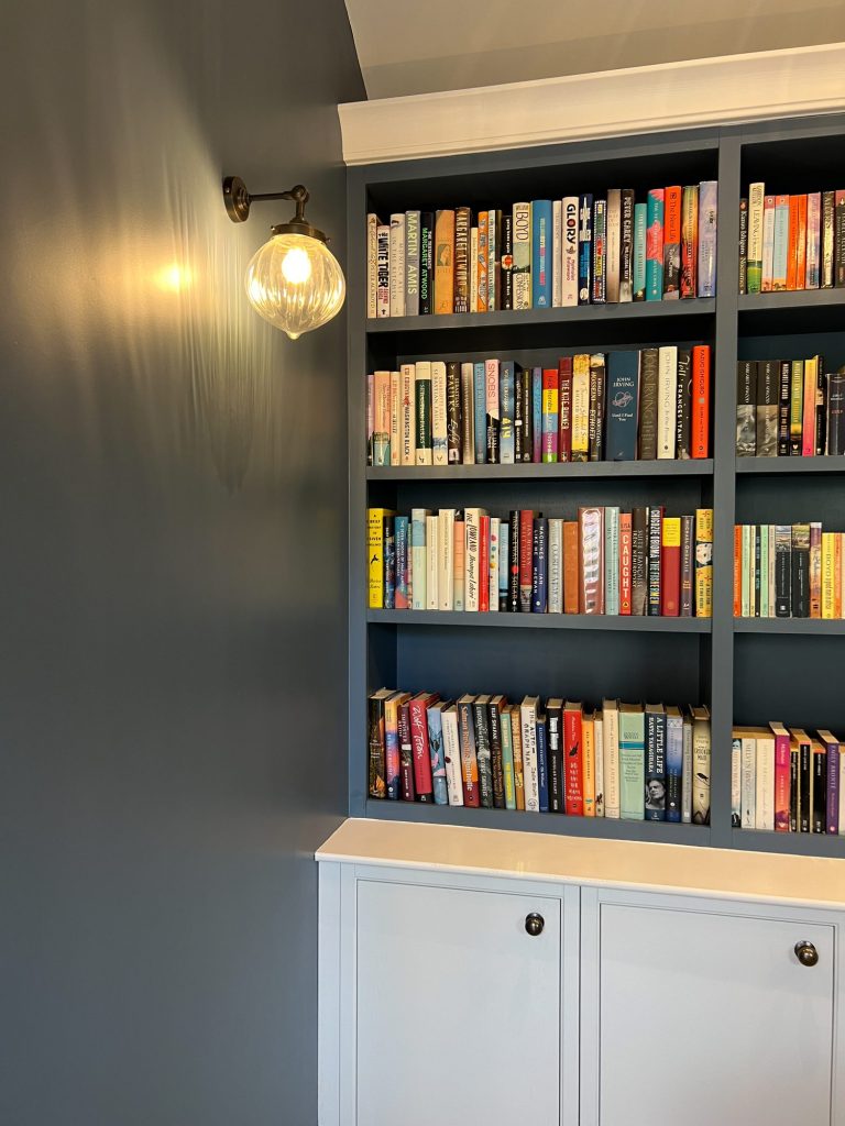 Floor-to-ceiling bookshelves